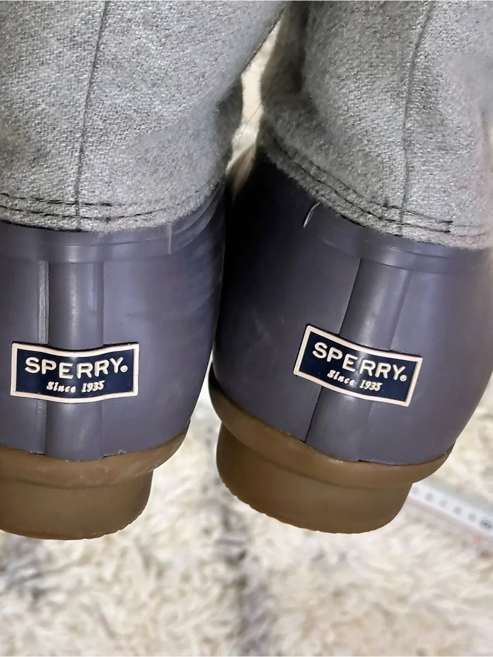 Sperry Gray & Tan Waterproof Duck Boots